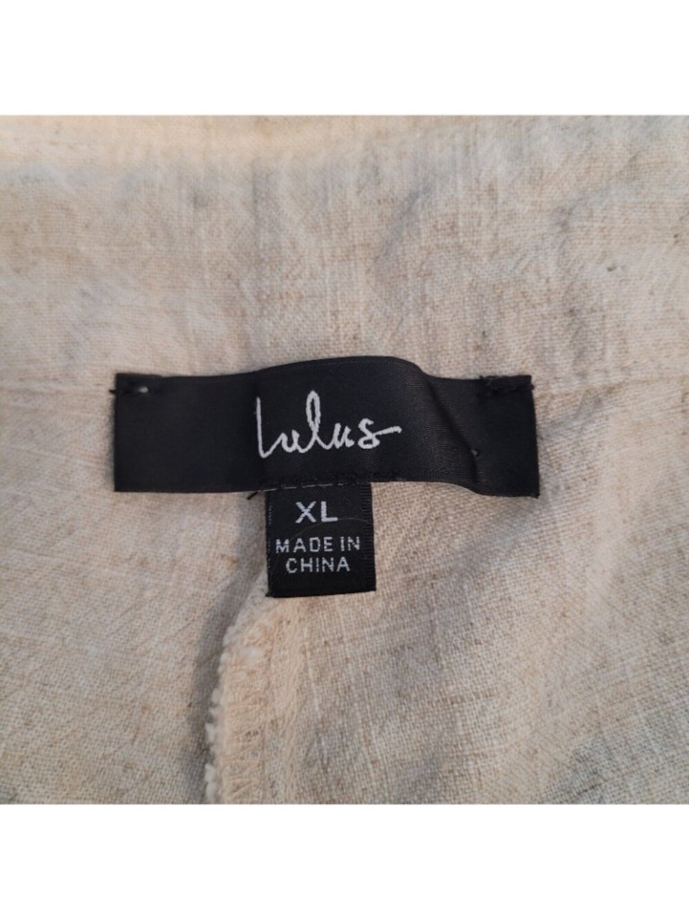 Lulus Wide Leg Pants Womens XL Ivory Belted Linen Blend Lounge Bottoms Bohemian - Picture 6 of 9